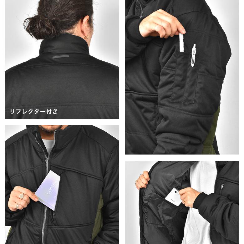 カジメイク 作業着 ジャンパー メンズ 薄手 軽い 防寒 防風 保温 軽量