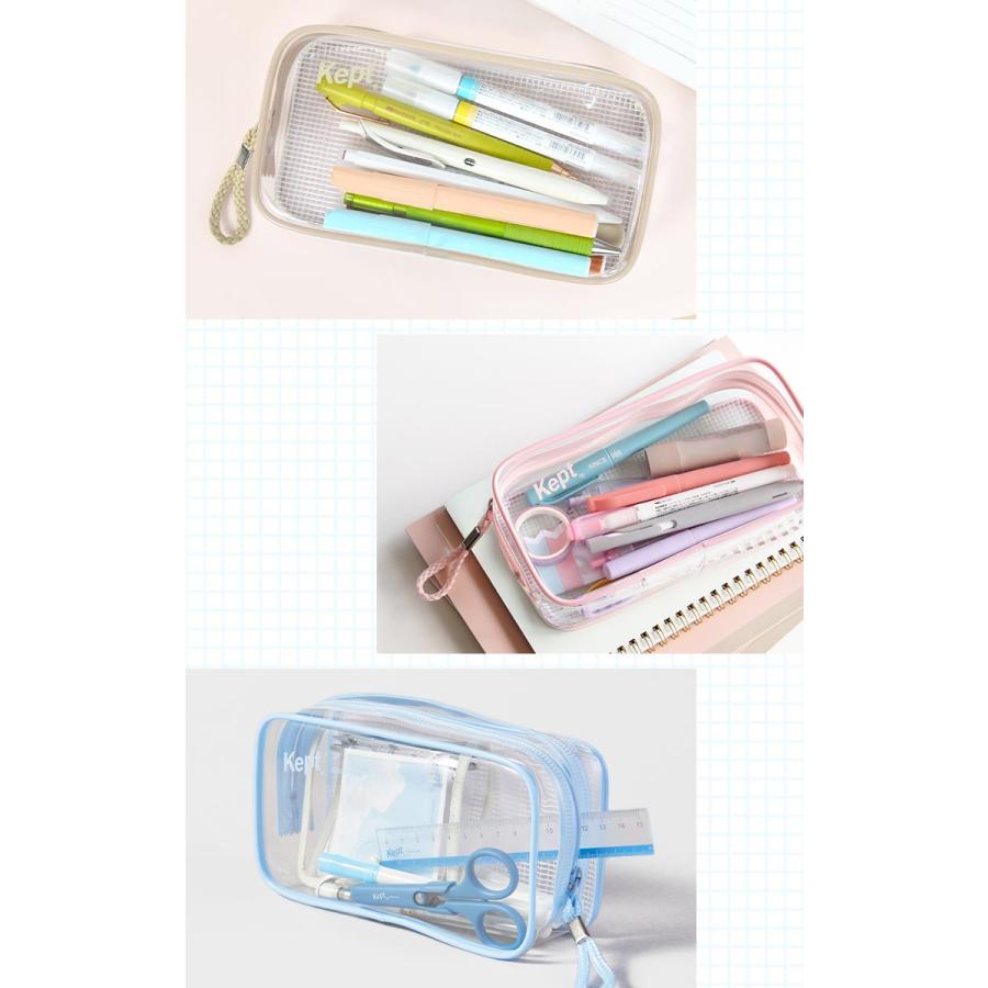 Keptペンケース ペンケース Kept かわいい クリア 筆箱 中学生 ペンポーチ 高校生 PCV