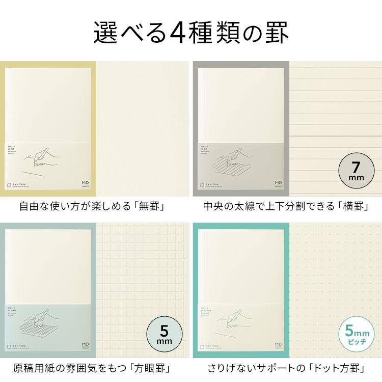 MDノート A5 無地 ノート 罫線 横罫 方眼罫 ドット方眼 midori ミドリ 日本製 MDプロダクト 15384006 おしゃれ | MIDORI（文具） | 07