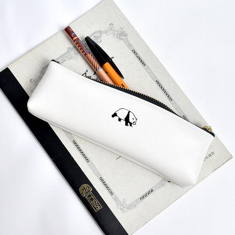 受注生産品 スリムペンケース シンプル 筆箱 ワンポイント 箔押し 中学生 高校生 大人 通勤 通学 小さめ コンパクト 軽量 日本製 オフィス かわいい 動物 合皮 Materialworldblog Com