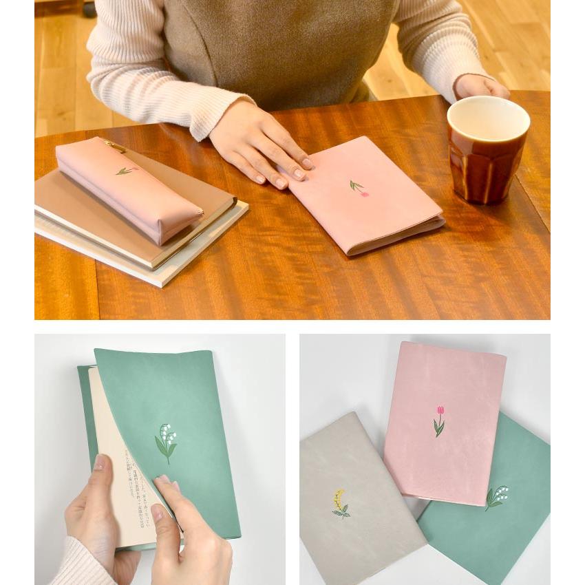 ブックカバー 文庫 a6 フリーサイズ 文庫本カバー 日本製 ワンポイント