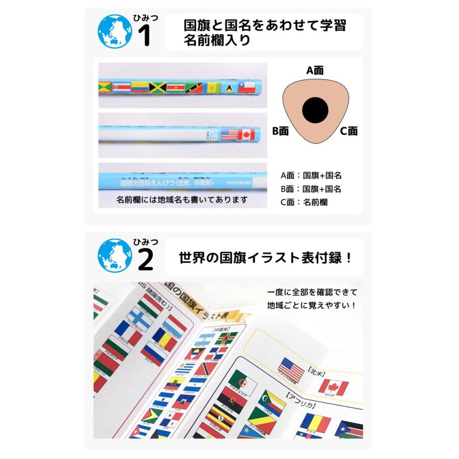 鉛筆 2b 1ダース 日本製 国旗大百科 Rf019 国旗イラスト表付き 国旗 黒 12本入 かきかたえんぴつ 三角軸 通園 通学 卒園 小学生 Kite Rf019 Tis 通販 Yahoo ショッピング