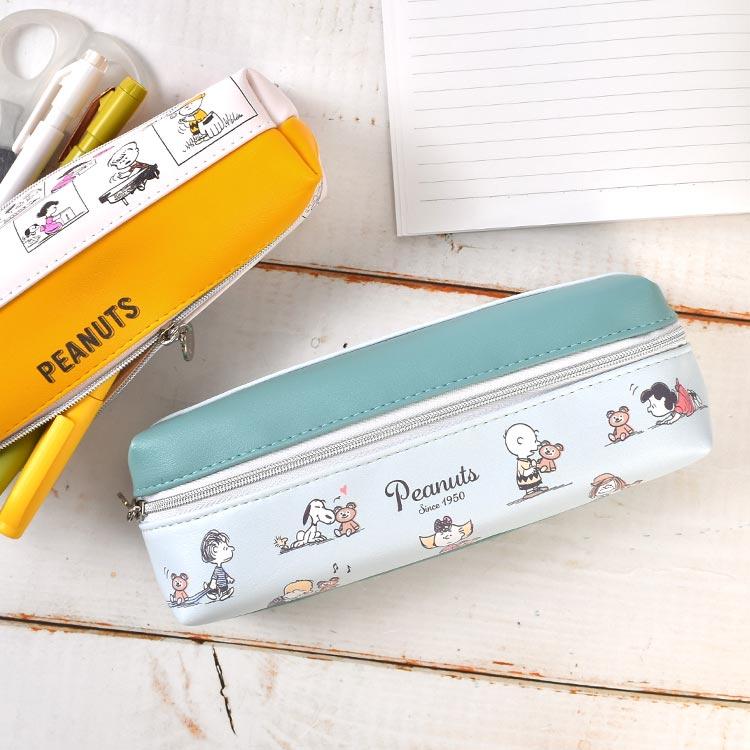 SNOOPY（スヌーピー） ペンケース 2ルーム ペンポーチ 筆箱 2層 大容量