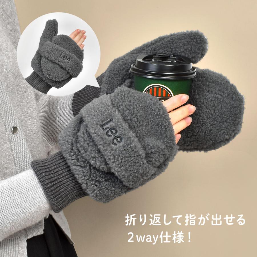 Lee（リー） 手袋 レディース ミトン M 暖かい スマホ 対応 指なし