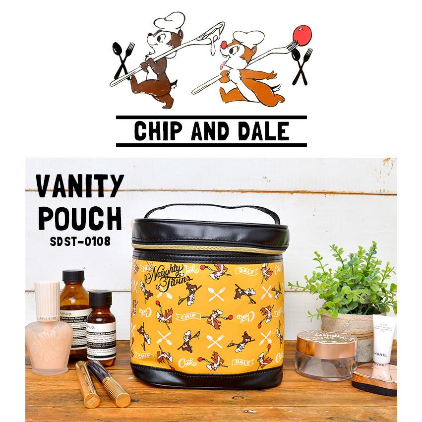 バニティポーチ チップ デール ディズニー Disney オレンジ イエロー メイクポーチ 化粧ポーチ キャラクター 合皮 かわいい コスメ 収納 女性 女の子 Mari Sdst 0108 Tis 通販 Yahoo ショッピング