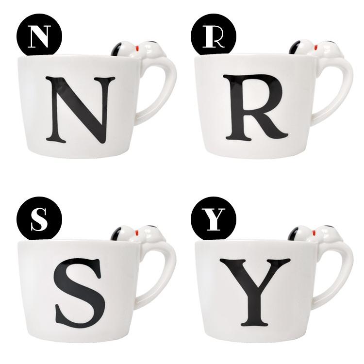 マグカップ スヌーピー イニシャル シンプル 白 ペア マグ Snoopy フィギュア付き おしゃれ ティーカップ 陶器 かわいい レディース メンズ コップ Mari Spy 611 Tis 通販 Yahoo ショッピング