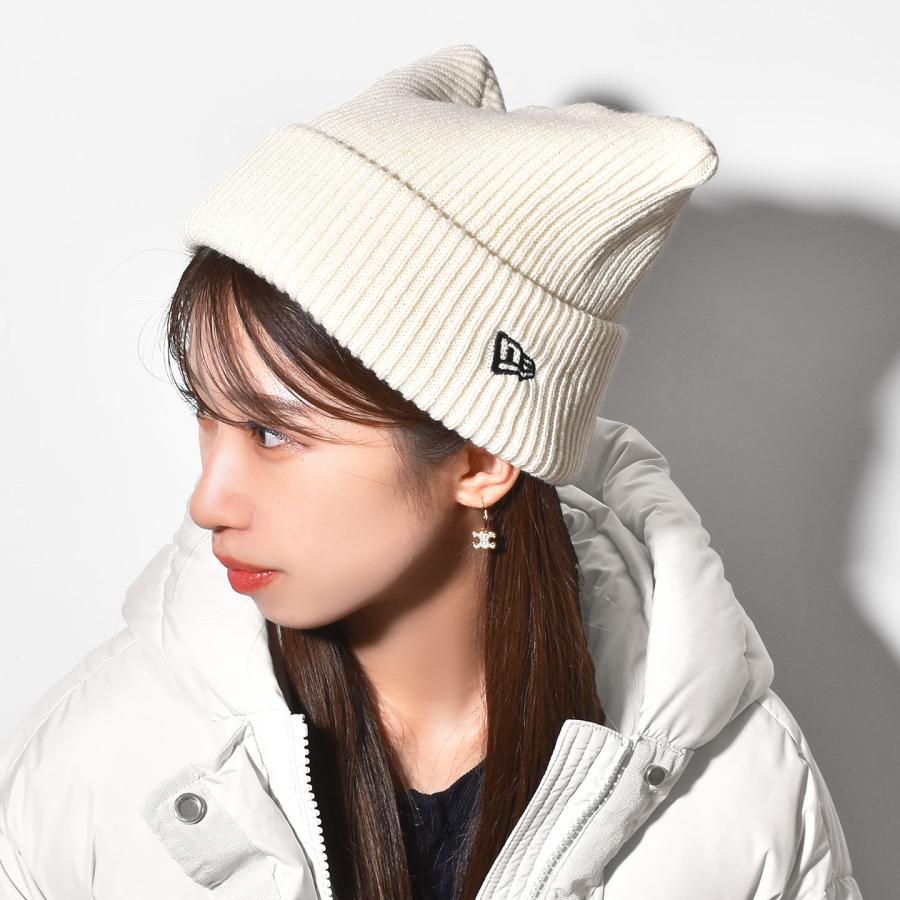 NEW ERA（ニューエラ） 猫耳 ニット帽 レディース スクエア ニット
