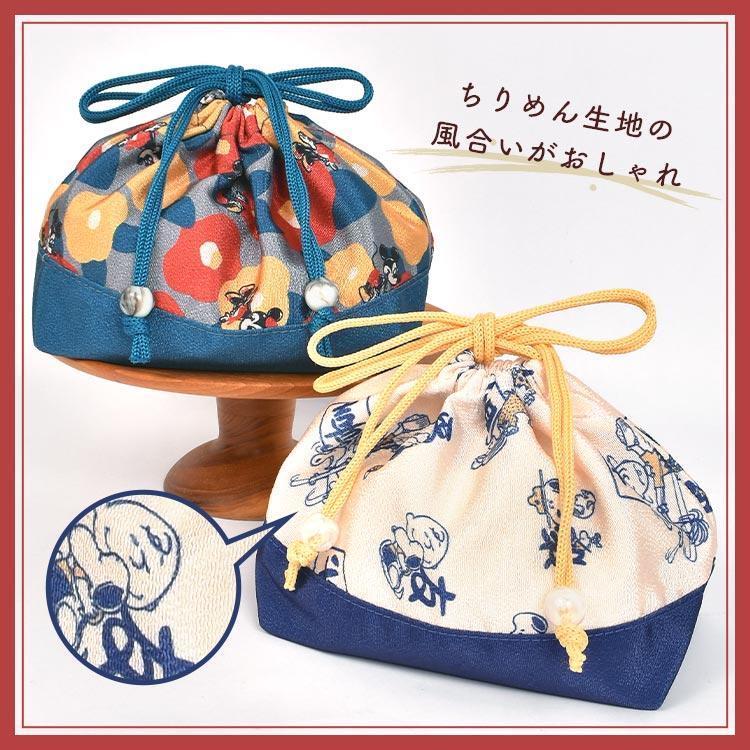 SNOOPY（スヌーピー） お弁当袋 ミッキー ミニー 和柄 ちりめん 巾着袋