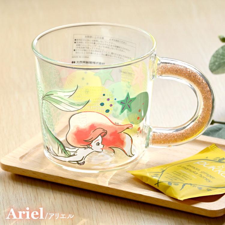 ガラスマグ 耐熱 アリエル ラプンツェル エルサ ティンカーベル グラス