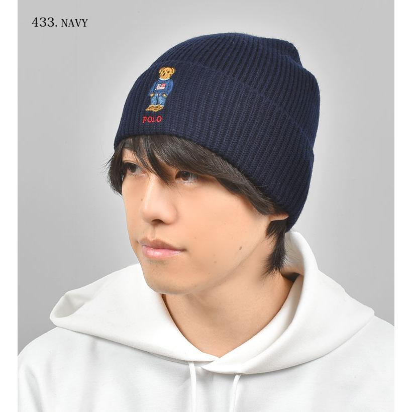 POLO RALPH LAUREN　ポロベア　カシミヤ混　ニットキャップニット帽 POLO RALPH LAUREN（ポロ・ラルフローレン） ポロベア ニット帽 PC1035
