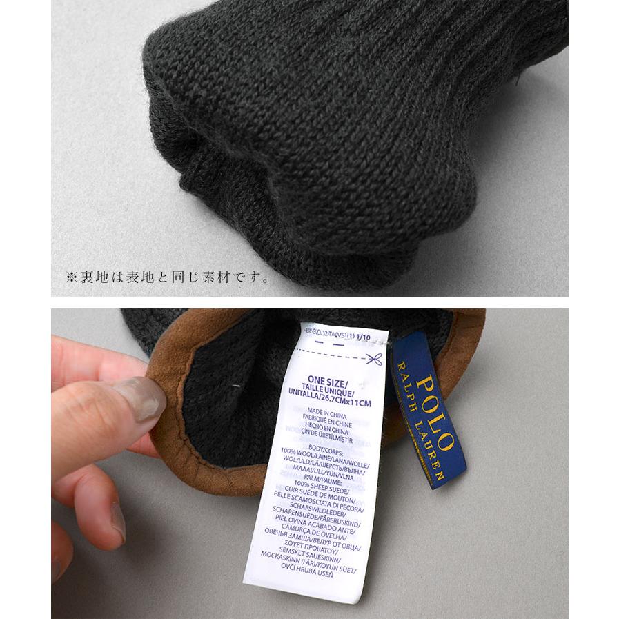 Polo Ralph Lauren 手袋 Mサイズ ウールレザー POLO RALPH LAUREN（ポロ・ラルフローレン） 手袋 メンズ レディース