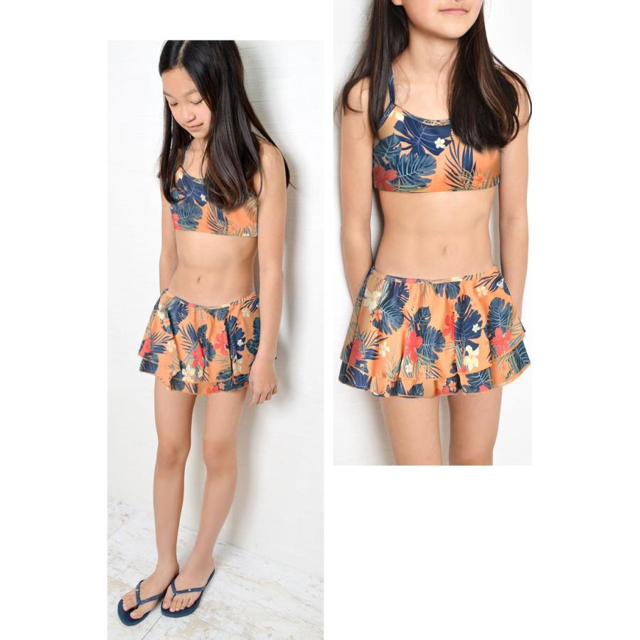 水着 女の子 ビキニ 140 150 Roxy ロキシー ビキニ 中学生 女の子 ボタニカル柄 パット付き セパレート ジュニア水着 小学生 キッズ 水着 フリル 白 オレンジ Roxy K Swimsuit01 Tis 通販 Yahoo ショッピング