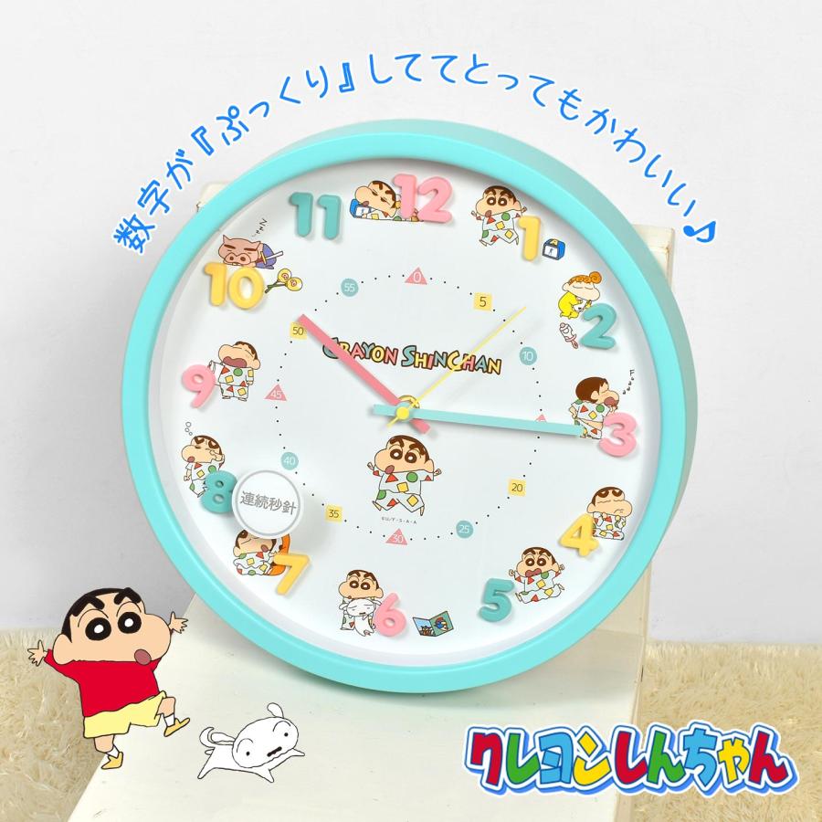 Pokemon（ポケモン） 時計 壁掛け 静音 クレヨンしんちゃん 子供部屋