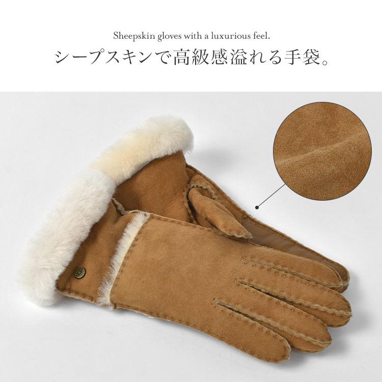 UGG（アグ） 手袋 レディース スマホ 暖かい 本革 シープスキン