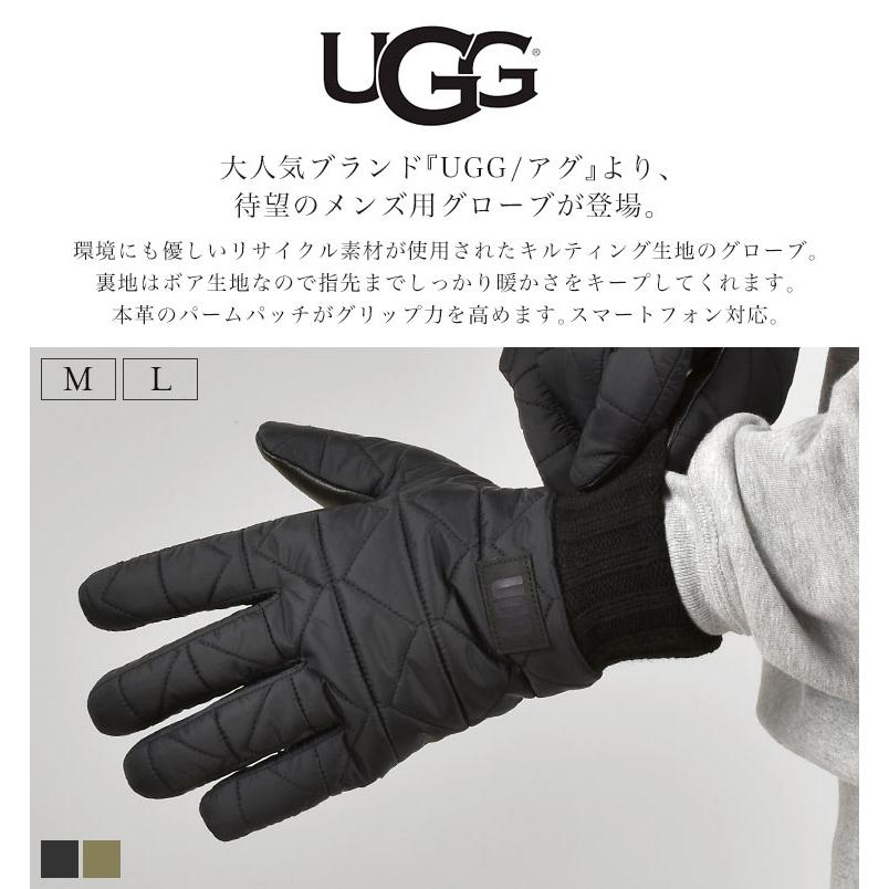 UGG（アグ） 手袋 メンズ グローブ 防寒 防水 防風 スマホ対応 冬 裏