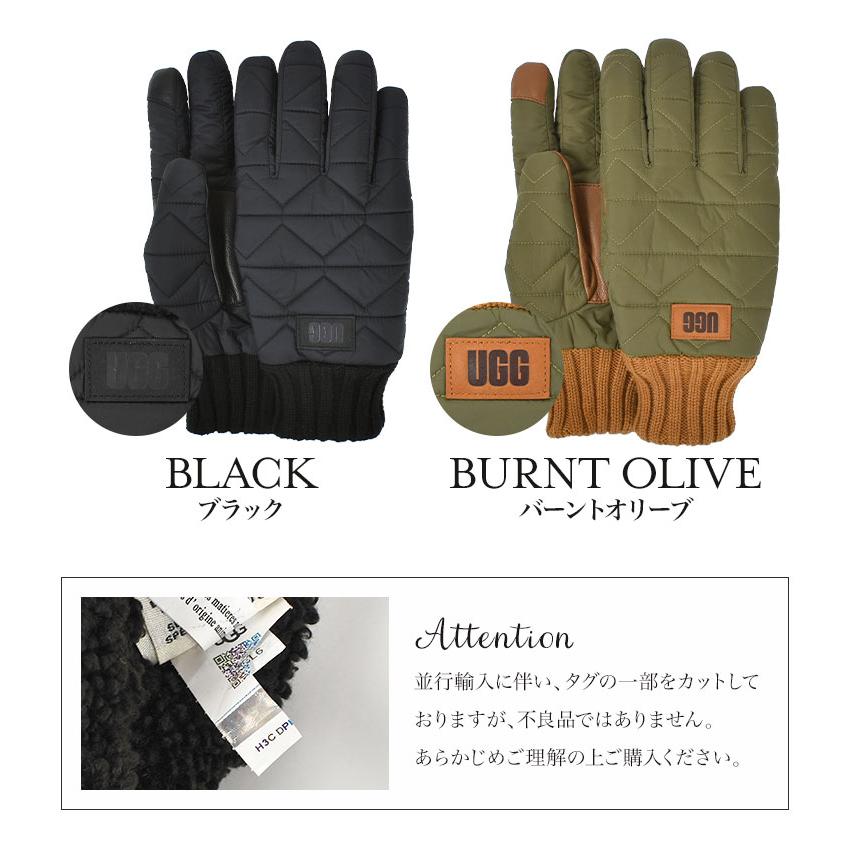 新品未使用UGG アグ Mens QUILTED グローブ スマホ対応(タグ付属 UGG（アグ） 手袋 メンズ グローブ 防寒 防水 防風 スマホ対応 冬 裏