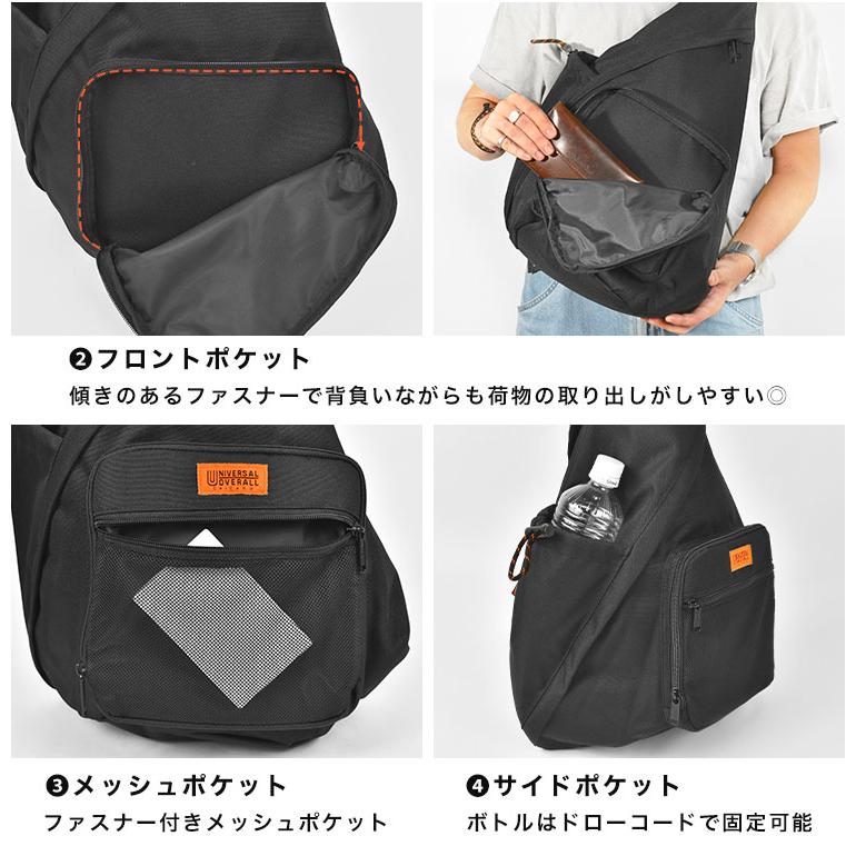 UNIVERSAL OVERALL ボディバッグ クロスショルダー ブラック ボディバッグ クロスワンショルダーバッグ UNIVERSAL OVERALL