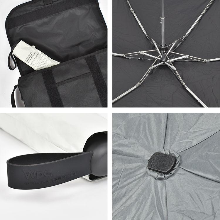 wpc IZA イザ 日傘 折りたたみ 完全遮光 メンズ 軽量 晴雨兼用 遮光率100% UVカット 6本骨 53cm 超撥水 紫外線対策 裏面黒 | Wpc. IZA | 16