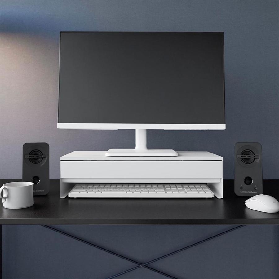 tower ゲームコントローラーも入る引き出し付きモニター台 タワー 山崎