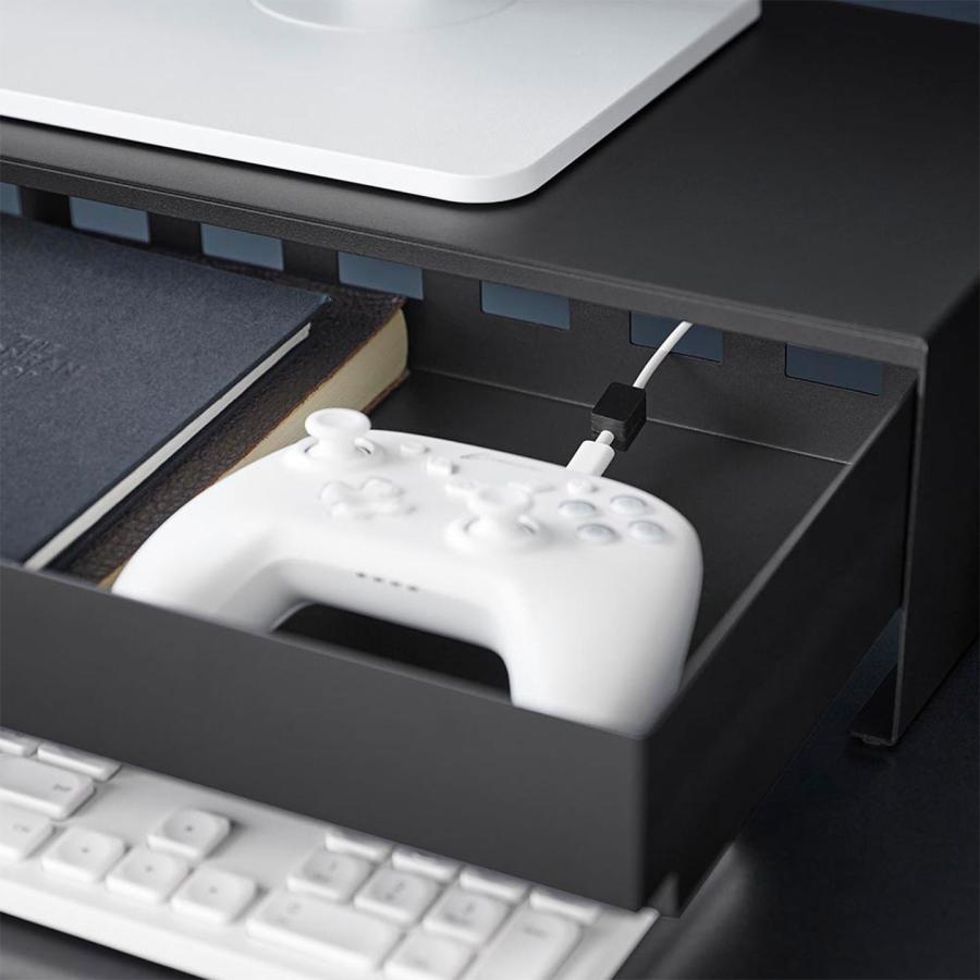 tower ゲームコントローラーも入る引き出し付きモニター台 タワー 山崎