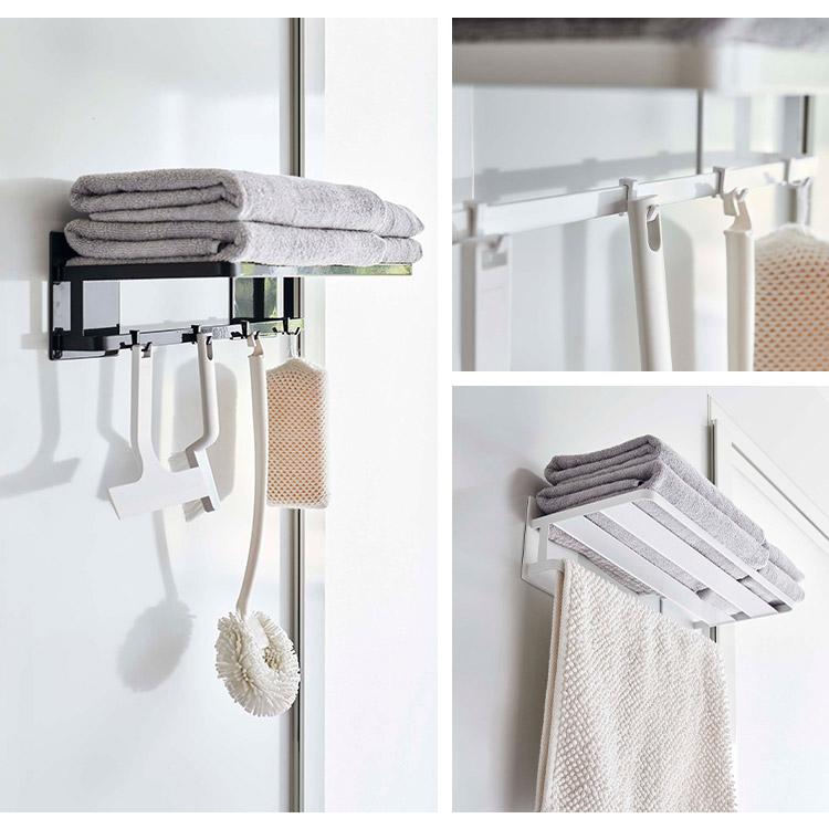 マグネットバスルームバスタオル棚 タワー 山崎実業 8180 8181 tower タオル掛け 壁 磁石 穴あけ不要 シンプル お風呂 洗面所 掃除用品 収納ラック 送料無料 | tower | 08