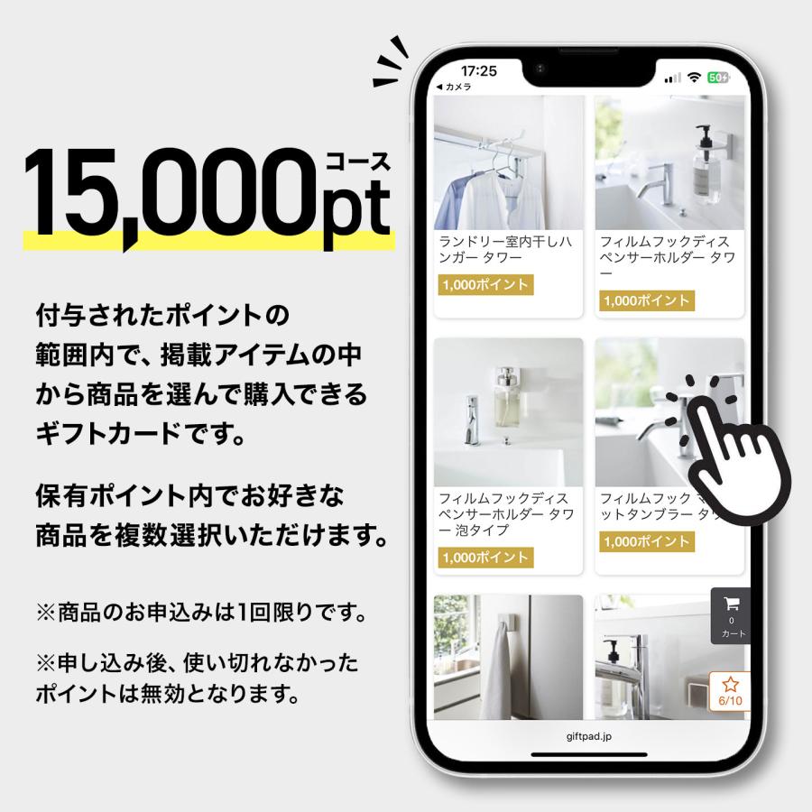 tower 山崎実業 ギフトカード 15000pt タワー カードタイプ カタログ