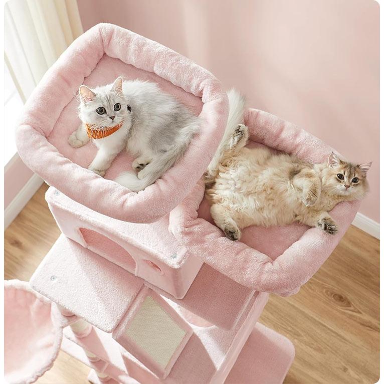 FEANDREA キャットタワー おしゃれ 大型猫 多頭飼い おすすめ 据え置き