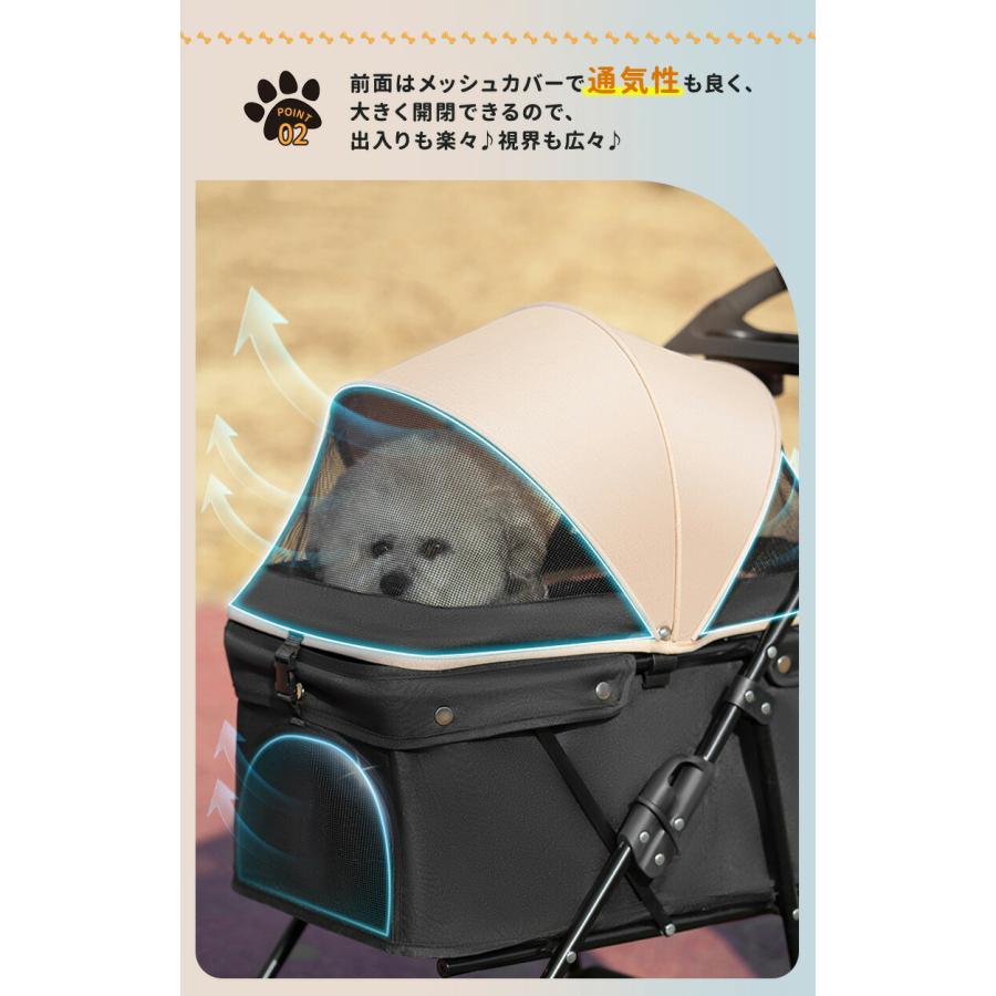 愛玩動物手押し車  折りたたみ ペットキャリーカート 犬用乳母車 猫犬兼用 犬用手押し車 多役立つこと 小型犬 多頭用 ミニ 4輪 耐荷重15kg ペットバギー 精神的な統合飾り気の無い 軽