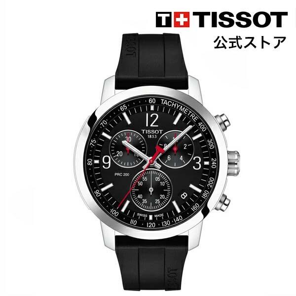 ティソ 公式 メンズ 腕時計 TISSOT PRC 200 クロノグラフ ブラック文字  