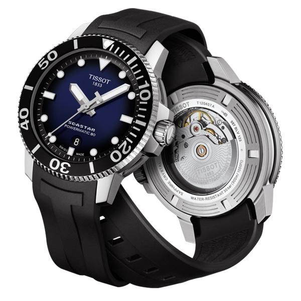 ティソ 公式 メンズ 腕時計 TISSOT シースター 1000 パワーマティック80 オートマティック ブルーグラデーション文字盤 ラバー｜tissot｜06