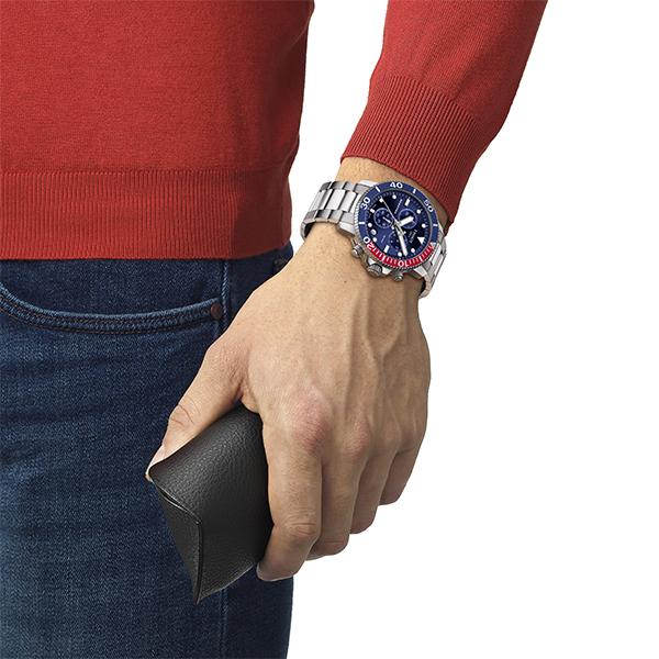 ティソ 公式 メンズ 腕時計 TISSOT シースター 1000 クォーツ クロノグラフ ブルー文字盤 ブレスレット T1204171104103｜tissot｜05