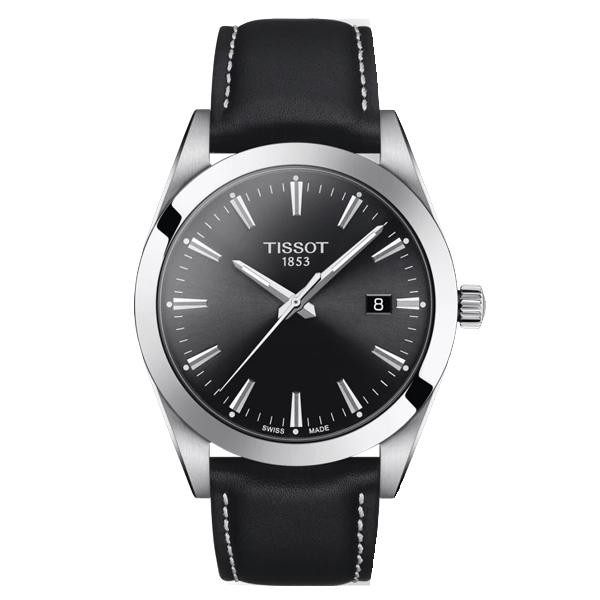 ティソ 公式 メンズ 腕時計 TISSOT ジェントルマン クォーツ ブラック文字盤 レザー T1274101605100