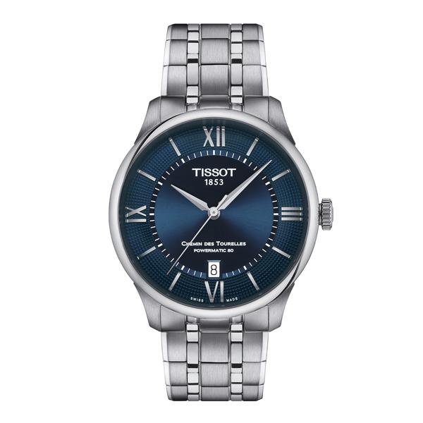 ティソ 公式 ユニセックス 腕時計 TISSOT シュマン・デ・トゥレル パワーマティック80 39 mm ブルー文字盤 ブレスレット T1398071104800｜tissot｜02