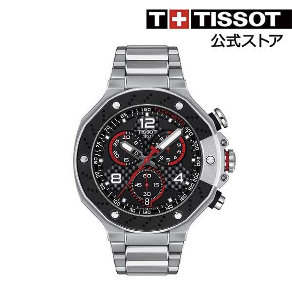 ティソ 公式 メンズ 腕時計 TISSOT T-レース MOTOGP クロノグラフ 2022 リミテッドエディション ブラック文字盤 ブレスレット  t1414171105700