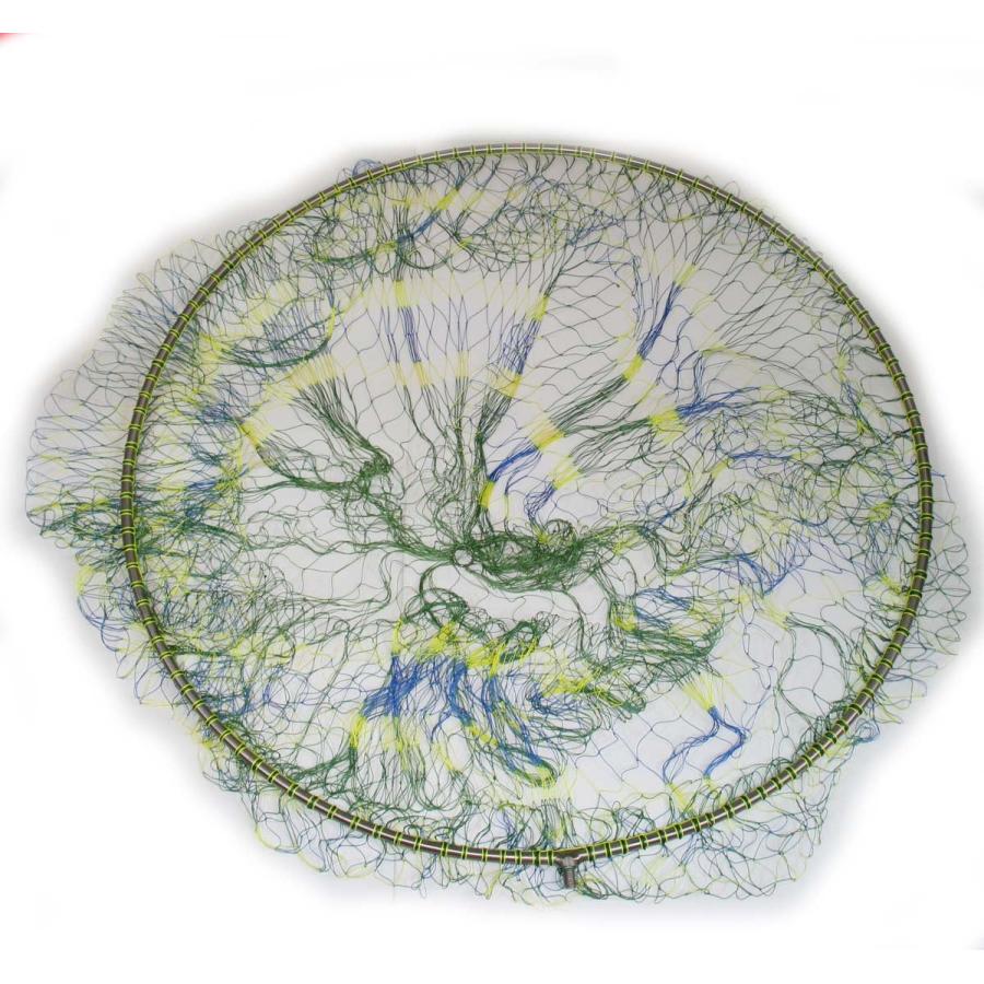 チタン ワンピース 玉枠 直径100cm玉枠＋PE20号手編みタモ網 3番色セット 緑 黄 青色の配色 |  | 04