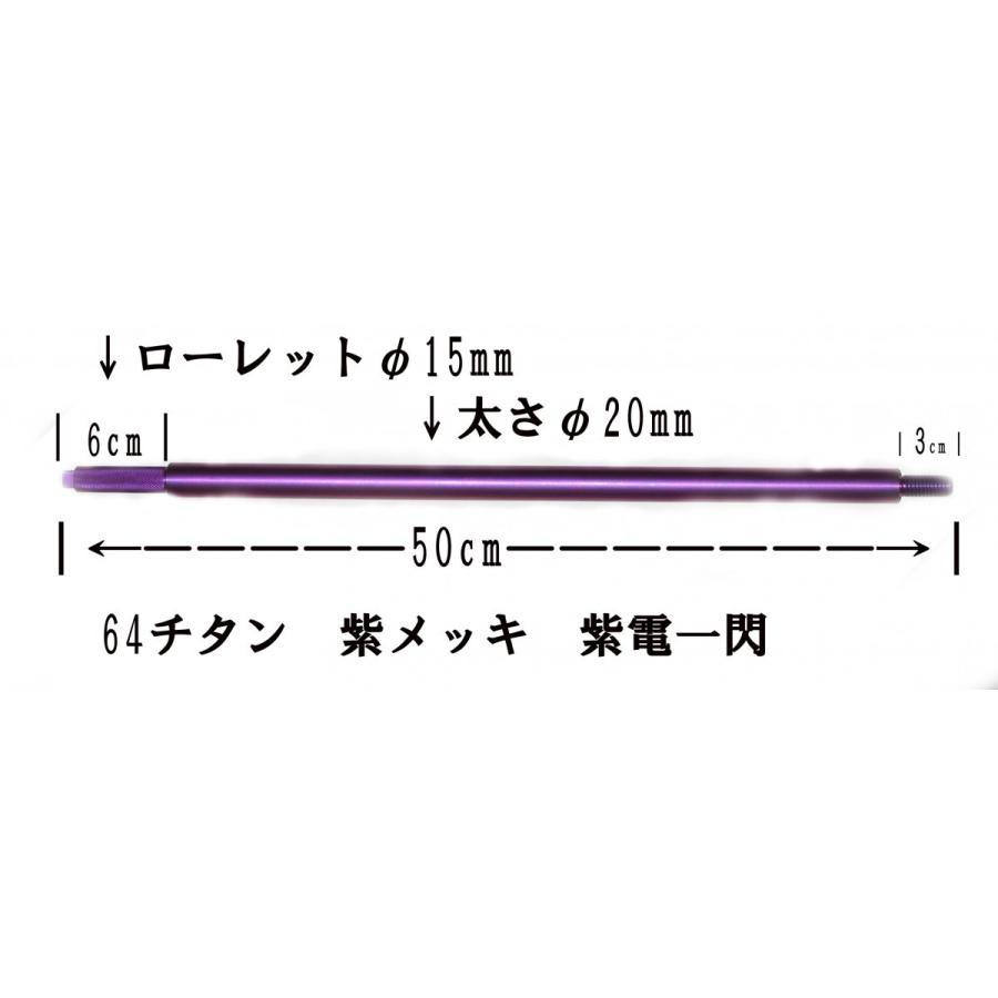 64チタン 極太 アンカーピトン φ20mm 全長 50cm　1/2インチ螺旋　紫色陽極酸化　磯・突堤の ガ−ラ ・ タマン ・ クエ｜titanium｜02