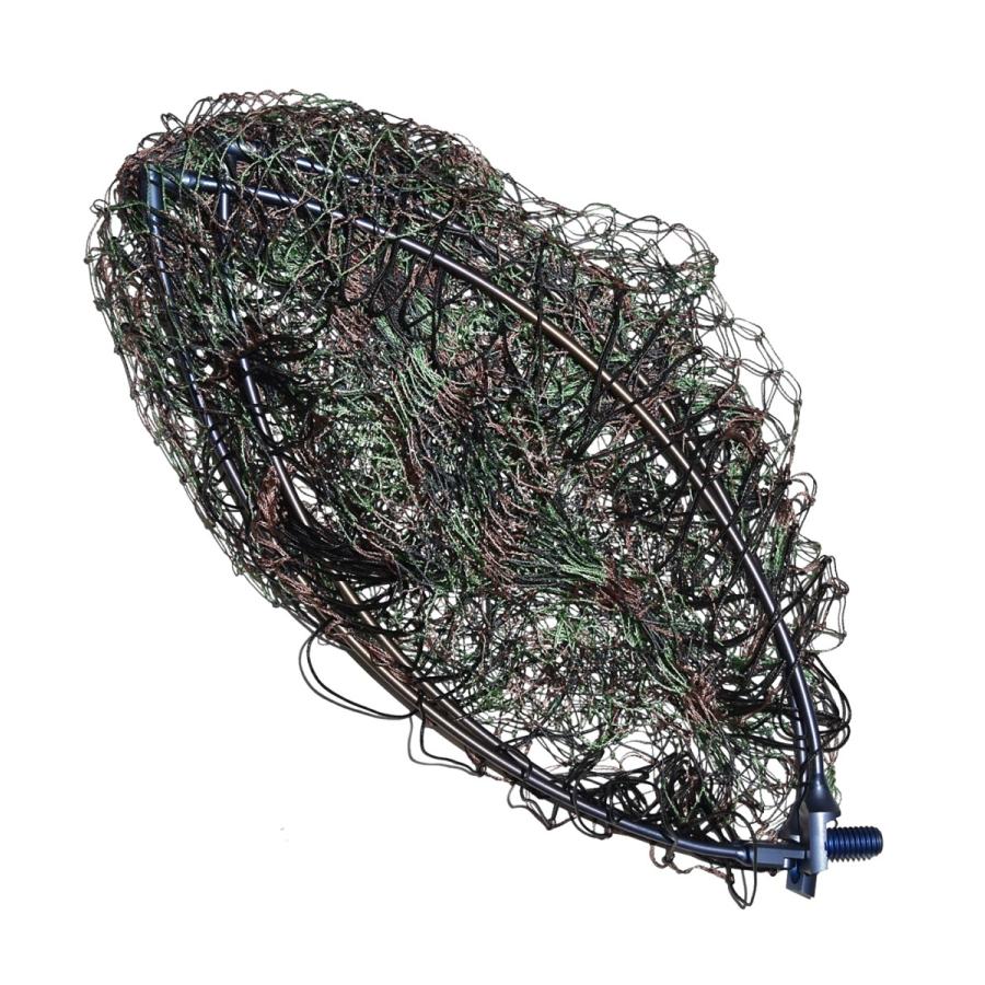 四つ折り 64チタン 40cm 玉枠+PE10号 迷彩柄 手編み網セット 陽極酸化  