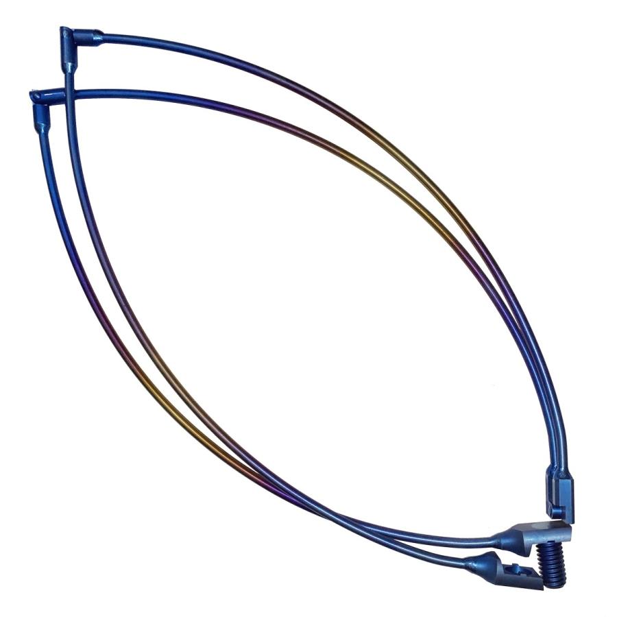 四つ折り 64チタン 60cm 玉枠+PE10号カラフル柄手編み網セット 陽極