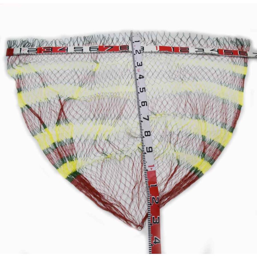 PE20号 100cm玉枠専用 手編み タモ網 緑 黄 赤色の配色