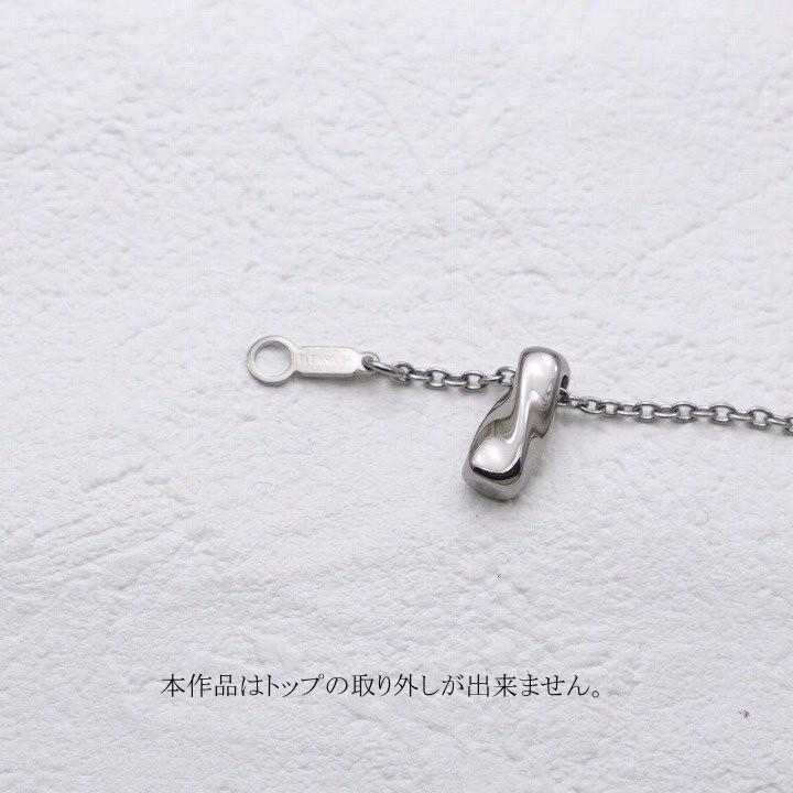 純 チタン ネックレス ペンダント トップ puchi-Branch 幅1.9mmあずき チタン チェーン 女性向け レディース 金属アレルギー対応の画像