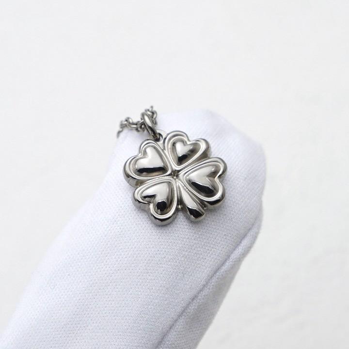純 チタン ネックレス ペンダント トップ clover4R 女性向け レディース 金属アレルギー対応の画像