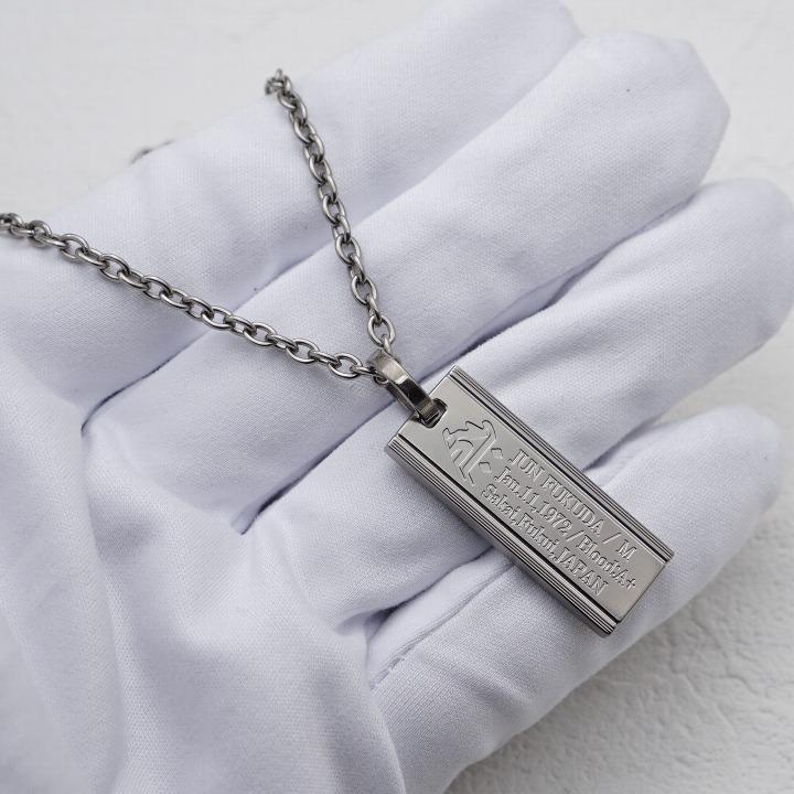 ドッグタグ チタン ペンダント 削り出し IDタグ Trad3 梵字 お守り