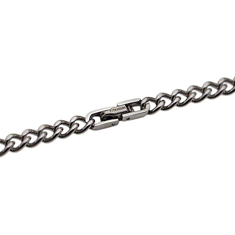 純 チタン ネックレス チェーン 幅5.7mm チタン チェーン 喜平/ キヘイ Mチェーン メンズ チタン 中折れ 留め具 クラスプ ニッケルフリー つけっぱなしの画像