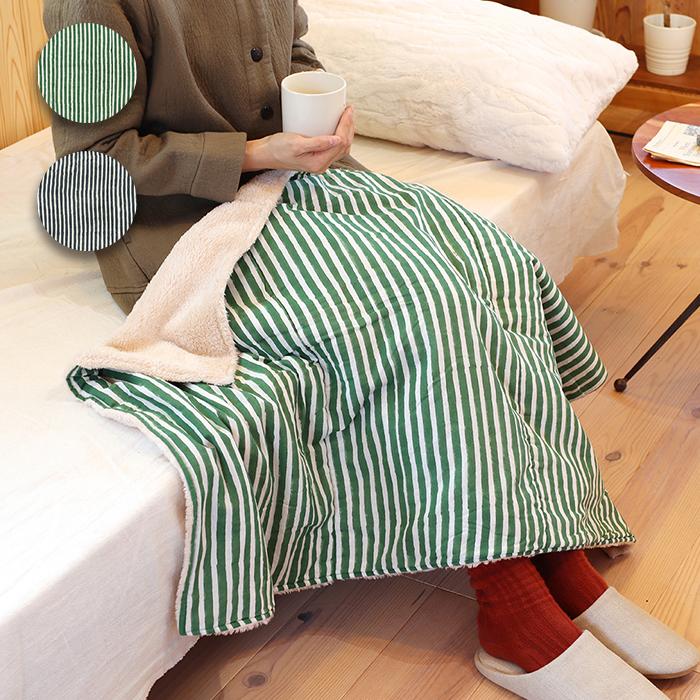 チチカカ（TITICACA） ブロックプリントストライプブランケット【WEB