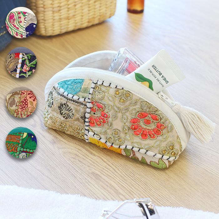 チチカカ カンバディアパッチ半円ポーチ【WEB限定】 ／ ポーチ 小物  