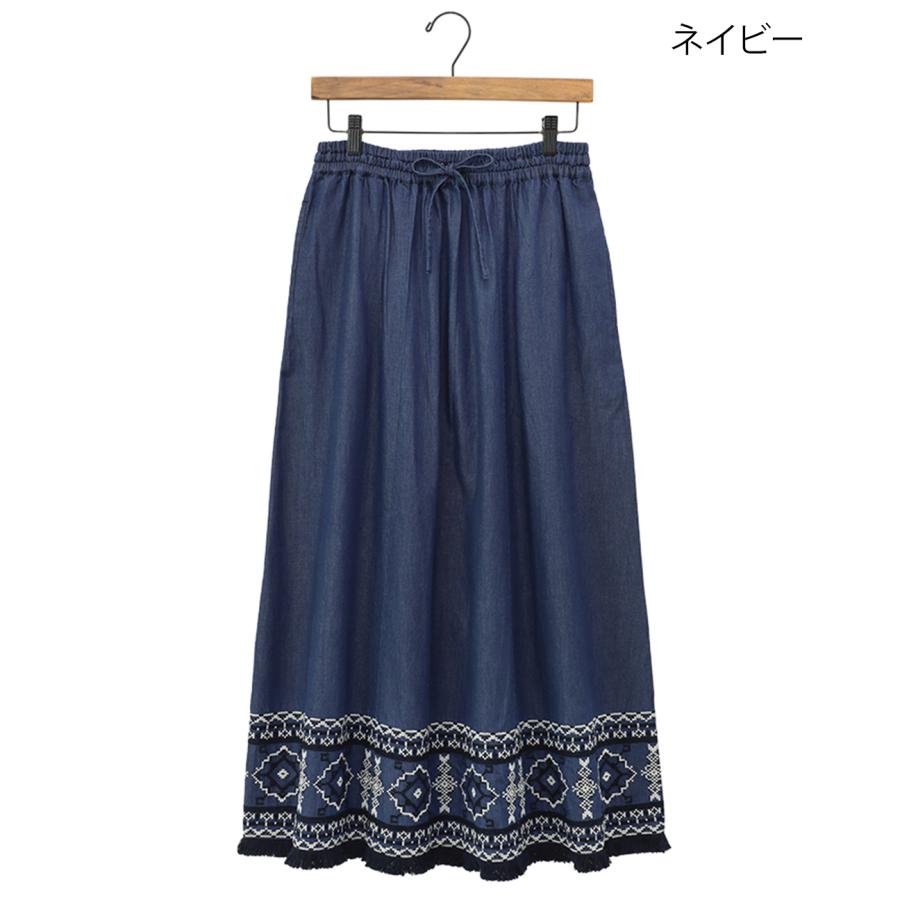 チチカカ（TITICACA） Shanti Shanti デニム刺繍スカート【WEB限定