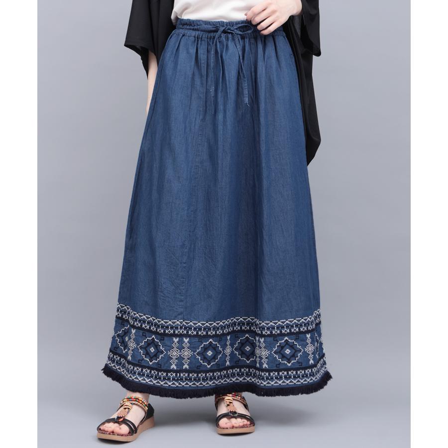 チチカカ（TITICACA） Shanti Shanti デニム刺繍スカート【WEB限定