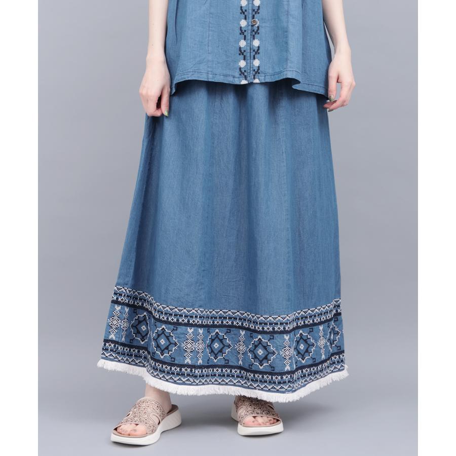 チチカカ（TITICACA） Shanti Shanti デニム刺繍スカート【WEB限定