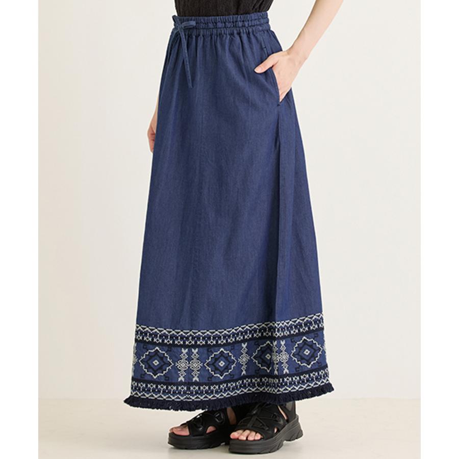 チチカカ（TITICACA） Shanti Shanti デニム刺繍スカート【WEB限定