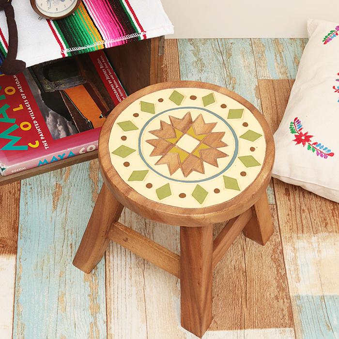 新品　オットマン　イス　チェア　スツール　オルテガ柄　チマヨ　インテリア　雑貨 楽天市場】【本日クーポン5%引】 スツール オットマン チェア 1人掛け